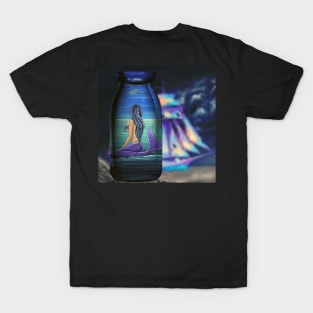 Mermaid in a Bottle (design on back) T-Shirt